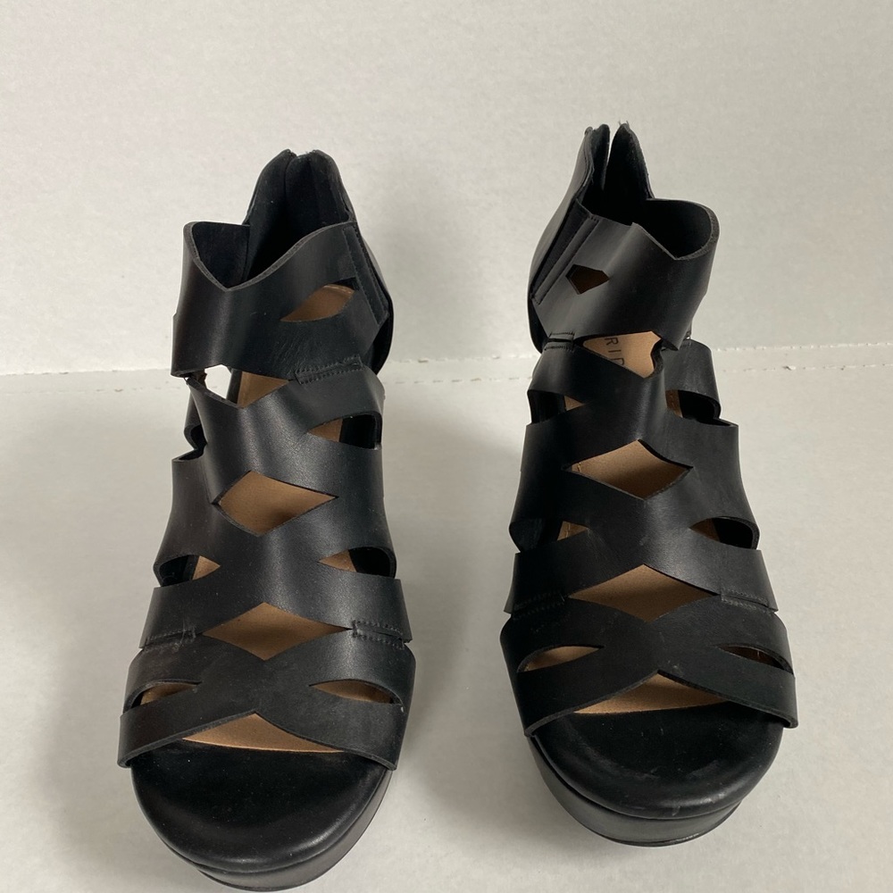 Torrid: Open Toed Black Wedges, Size 12W